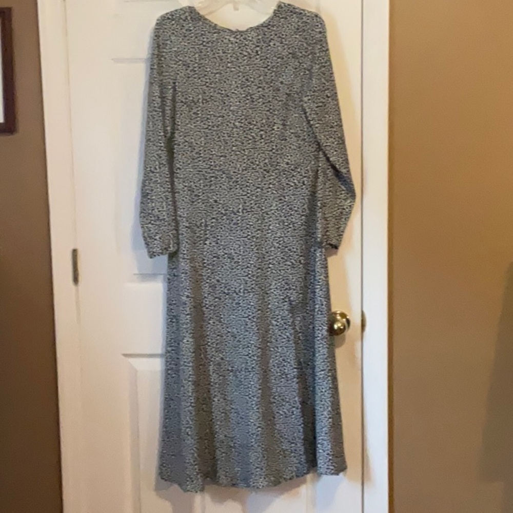 H&M Women’s Geometric Coastal Cottagecore Long Sleeve Maxi Dress Size 4 NWT